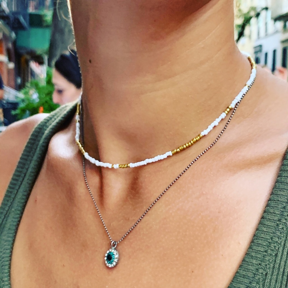 Host Pick ✨ White and Gold Beaded Choker